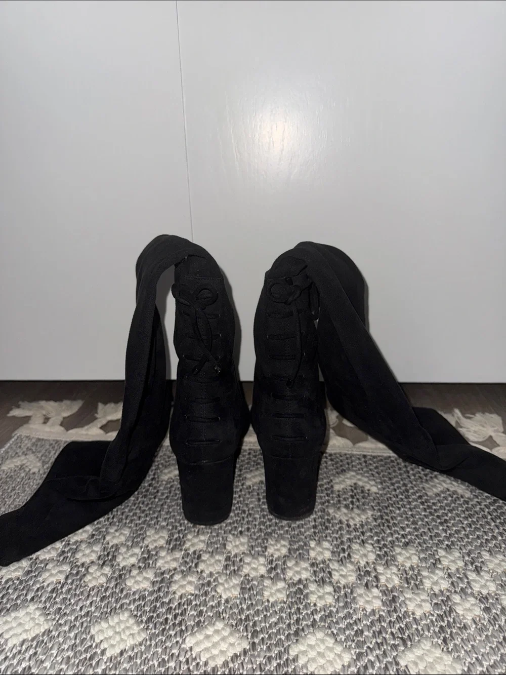 Aldo Black Over-the-Knee Suede Block Heel Boots